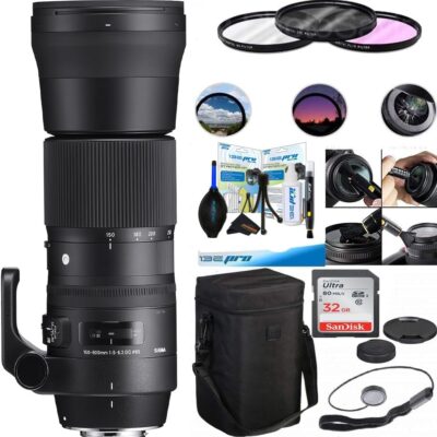 Sigma 150-600mm F/5-6.3 DG OS HSM Contemporary Lens for Nikon F Zoom Camera Lens - Sunshine Basic Bundle