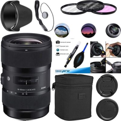 Sigma 18-35mm f/1.8 DC HSM Art Lens for Canon EF Cameras with Sunshine Basic Accessories Bundle