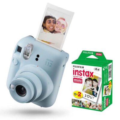 FUJIFILM INSTAX MINI 12 Instant Film Camera (Pastel Blue) bundle