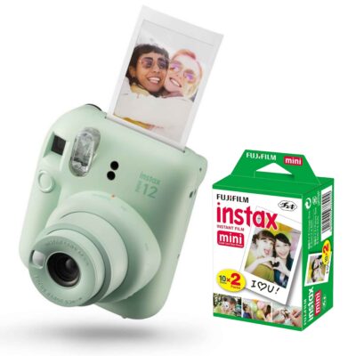 FUJIFILM INSTAX MINI 12 Instant Film Camera (Mint Green) bundle