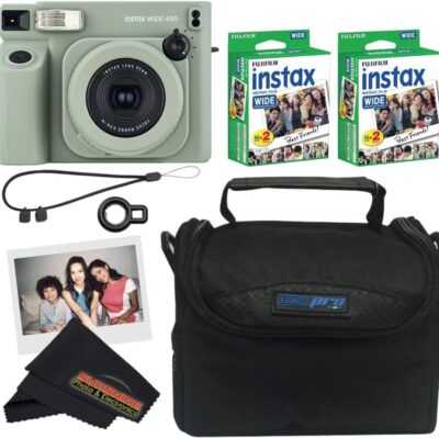 FUJIFILM INSTAX WIDE 400 Instant Film Camera + 40 Films & Case