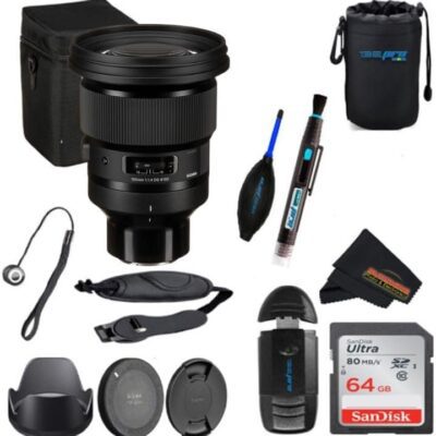 Sigma 105mm f/1.4 DG HSM Art Lens for Sony E Plus Sunshine Photo Advanced Accessories Bundle
